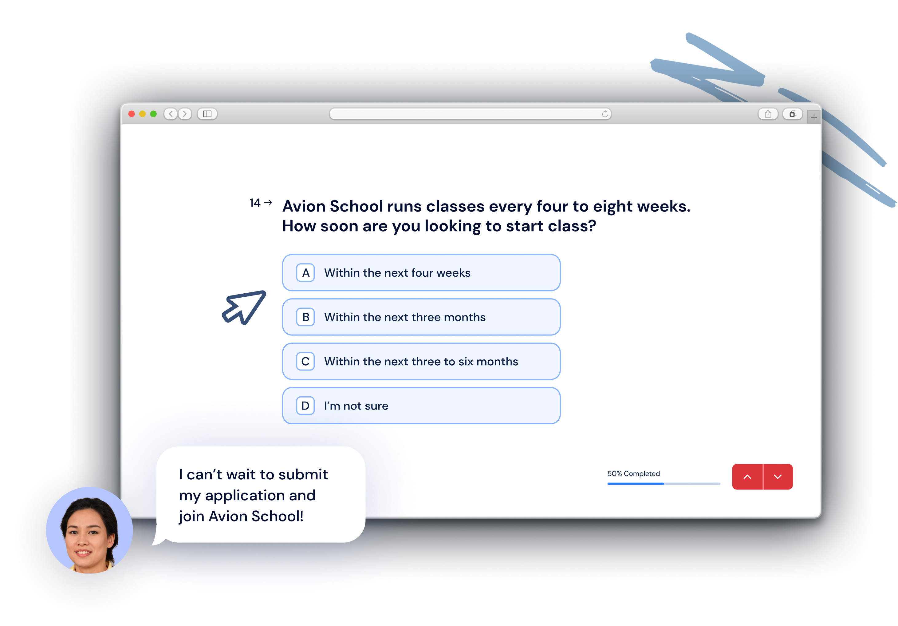 The Avion School application form