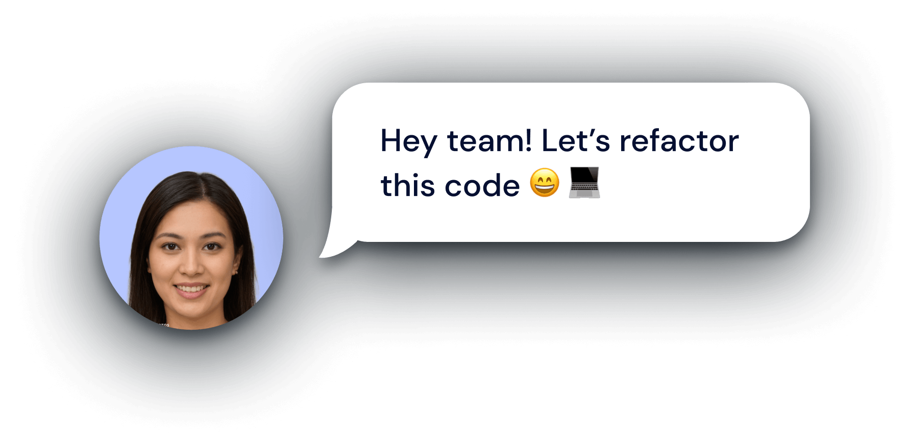 A woman asking her team to refactor the code