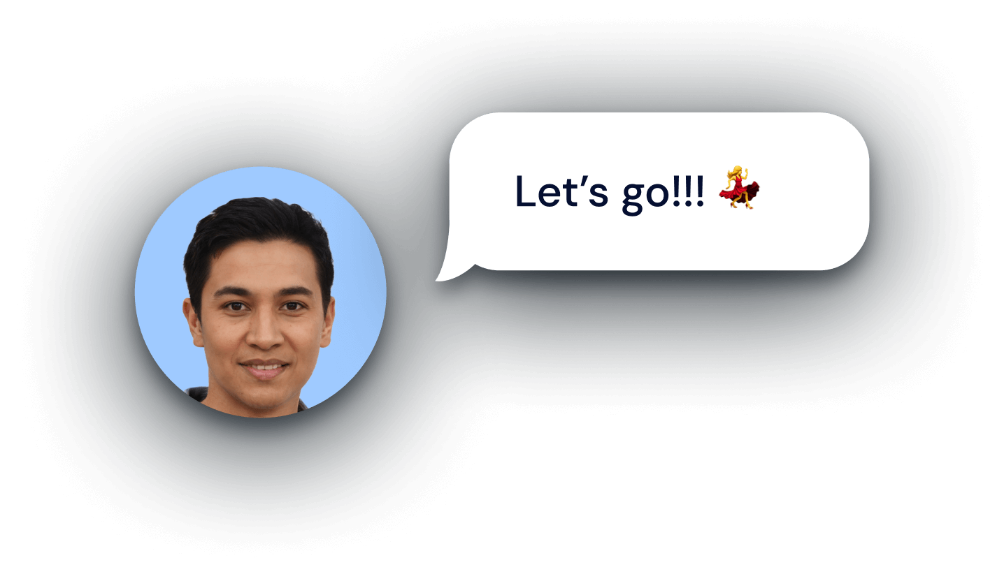 A man enthusiastically saying "Let's go"